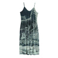 Howling Snowy Wolf Painting Print Jersey Midi Cami Dress