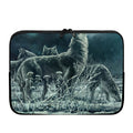 Howling Snowy Wolf Painting Print Laptop Sleeve