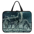 Howling Snowy Wolf Painting Print Laptop Sleeve With Handle