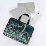 Howling Snowy Wolf Painting Print Laptop Sleeve With Handle