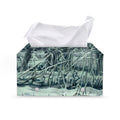 Howling Snowy Wolf Painting Print Leather Tissue Box Cover