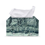 Howling Snowy Wolf Painting Print Leather Tissue Box Cover