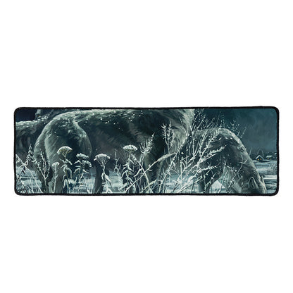 Howling Snowy Wolf Painting Print Long Kitchen Mat