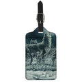Howling Snowy Wolf Painting Print Luggage Tag