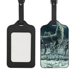 Howling Snowy Wolf Painting Print Luggage Tag