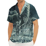 Howling Snowy Wolf Painting Print Men's Deep V-Neck Shirt