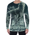 Howling Snowy Wolf Painting Print Men's Long Sleeve T-Shirt