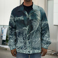 Howling Snowy Wolf Painting Print Men's Shirt Jacket
