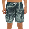 Howling Snowy Wolf Painting Print Men's Split Running Shorts