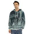 Howling Snowy Wolf Painting Print Men's Velvet Pullover Hoodie