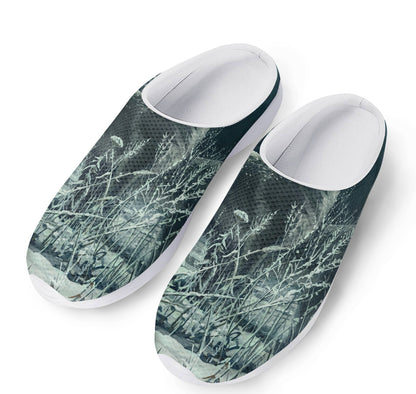 Howling Snowy Wolf Painting Print Mesh Casual Shoes