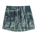 Howling Snowy Wolf Painting Print Mesh Shorts