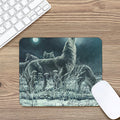 Howling Snowy Wolf Painting Print Mouse Pad