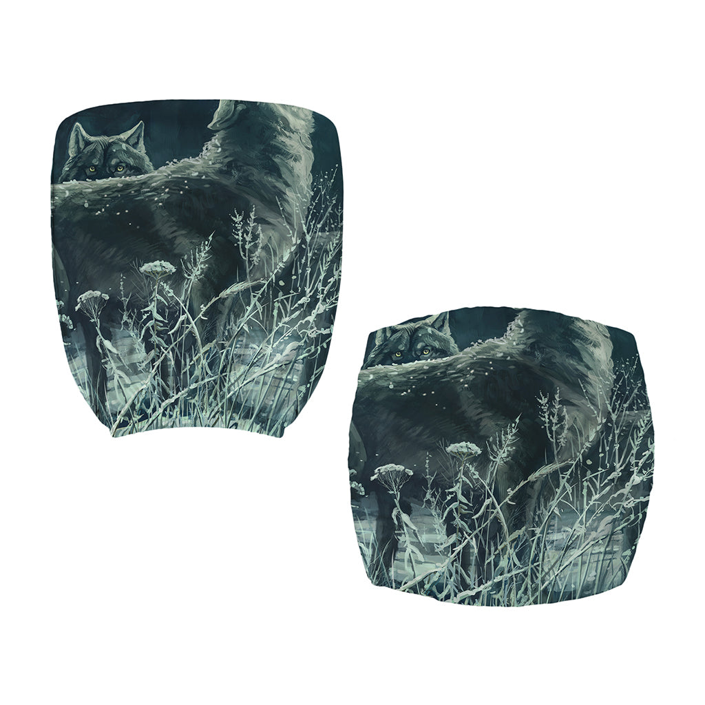 Howling Snowy Wolf Painting Print Office Chair Cover