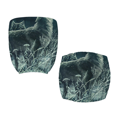 Howling Snowy Wolf Painting Print Office Chair Cover