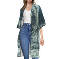 Howling Snowy Wolf Painting Print Open Front Beach Cover Up