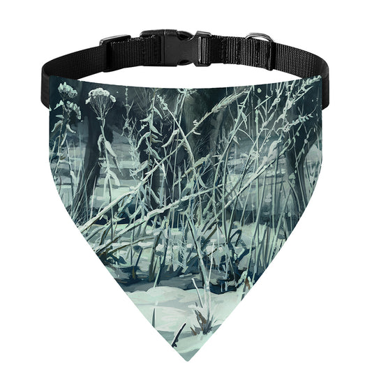 Howling Snowy Wolf Painting Print Over The Collar Dog Bandana