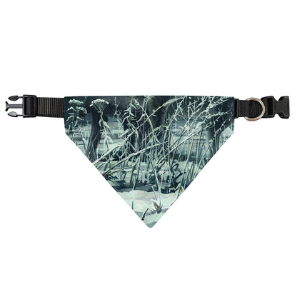 Howling Snowy Wolf Painting Print Over The Collar Dog Bandana