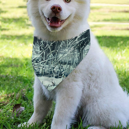 Howling Snowy Wolf Painting Print Over The Collar Dog Bandana