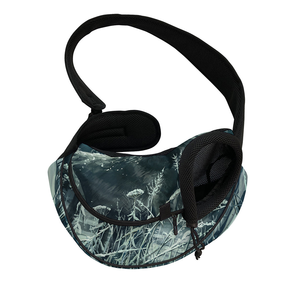 Howling Snowy Wolf Painting Print Pet Sling Carrier