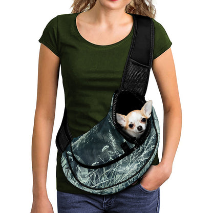 Howling Snowy Wolf Painting Print Pet Sling Carrier