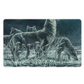 Howling Snowy Wolf Painting Print Polyester Doormat
