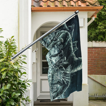 Howling Snowy Wolf Painting Print Polyester Flag