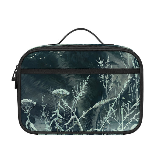 Howling Snowy Wolf Painting Print Portable Lunch Bag