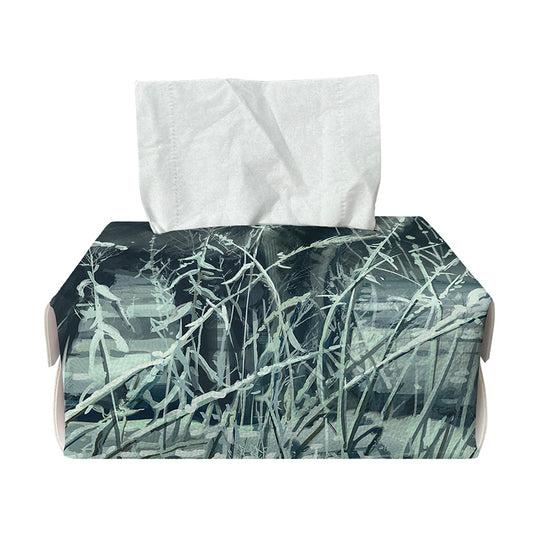 Howling Snowy Wolf Painting Print Rectangle Tissue Box Cover