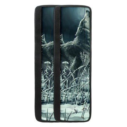 Howling Snowy Wolf Painting Print Refrigerator Handle Covers