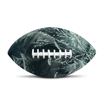 Howling Snowy Wolf Painting Print Rugby Ball