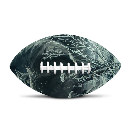Howling Snowy Wolf Painting Print Rugby Ball