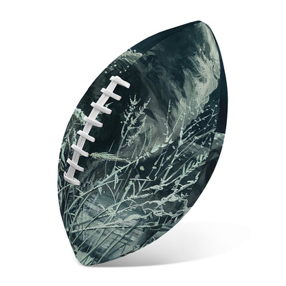 Howling Snowy Wolf Painting Print Rugby Ball