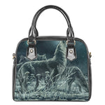 Howling Snowy Wolf Painting Print Shoulder Handbag
