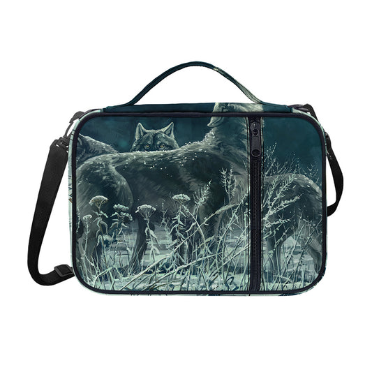 Howling Snowy Wolf Painting Print Shoulder Strap Bible Bag