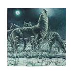 Howling Snowy Wolf Painting Print Silk Bandana