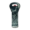 Howling Snowy Wolf Painting Print Single Neoprene Wine Tote