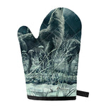 Howling Snowy Wolf Painting Print Single Oven Mitt