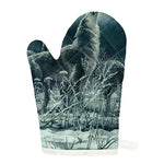 Howling Snowy Wolf Painting Print Single Oven Mitt