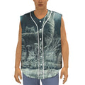 Howling Snowy Wolf Painting Print Sleeveless Baseball Jersey