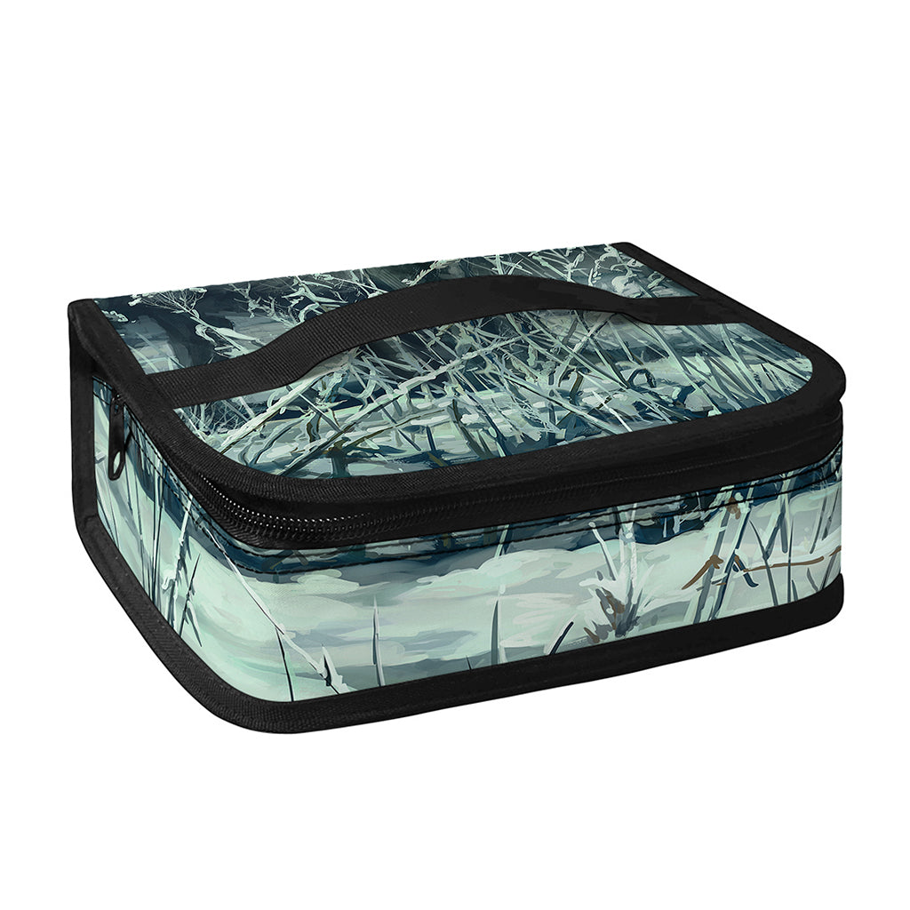 Howling Snowy Wolf Painting Print Small Lunch Bag
