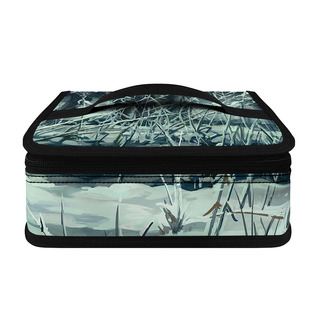 Howling Snowy Wolf Painting Print Small Lunch Bag