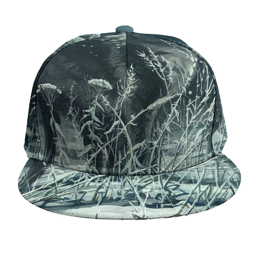 Howling Snowy Wolf Painting Print Snapback Cap
