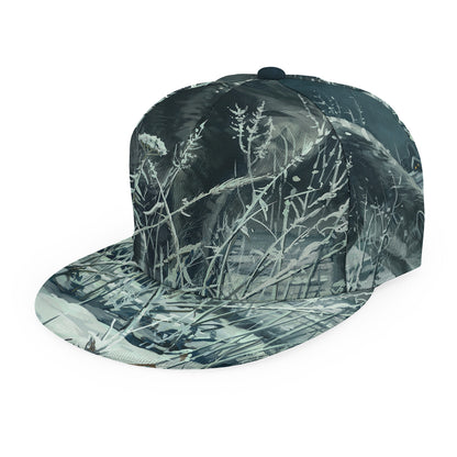 Howling Snowy Wolf Painting Print Snapback Cap