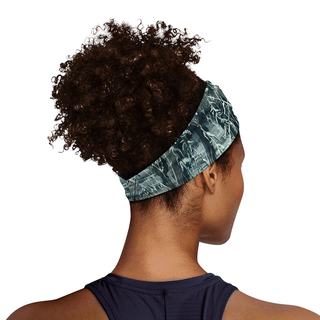 Howling Snowy Wolf Painting Print Sports Headband