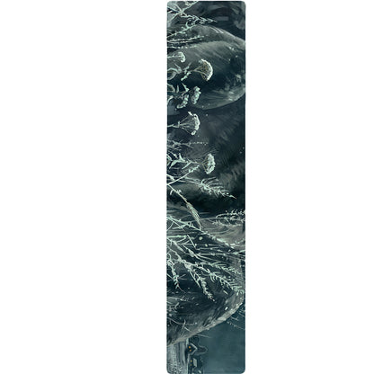 Howling Snowy Wolf Painting Print Table Runner