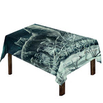 Howling Snowy Wolf Painting Print Tablecloth