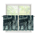 Howling Snowy Wolf Painting Print Tier Curtains