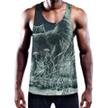 Howling Snowy Wolf Painting Print Men's Workout Tank Top