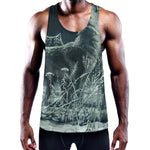 Howling Snowy Wolf Painting Print Training Tank Top